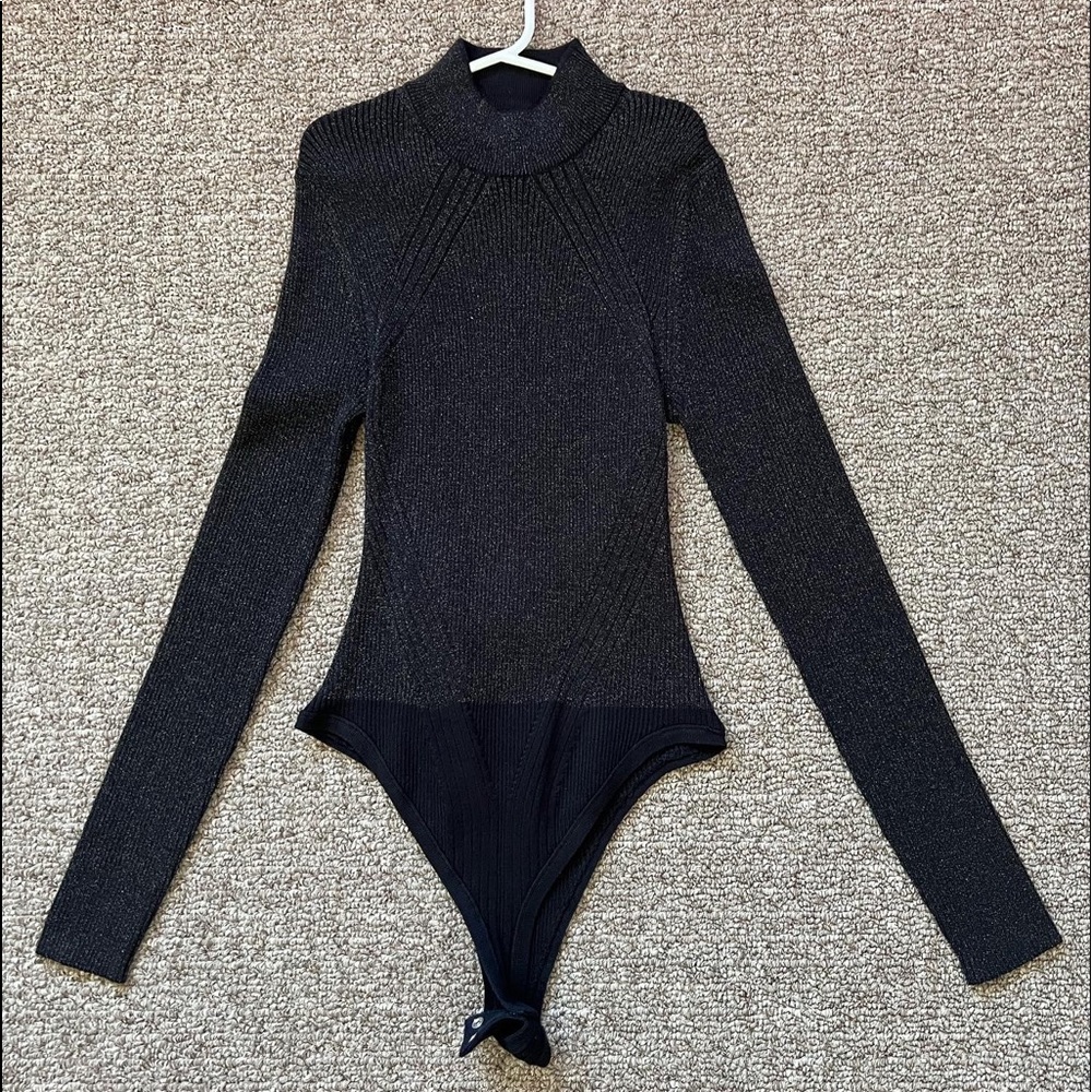 Black open back bodysuit